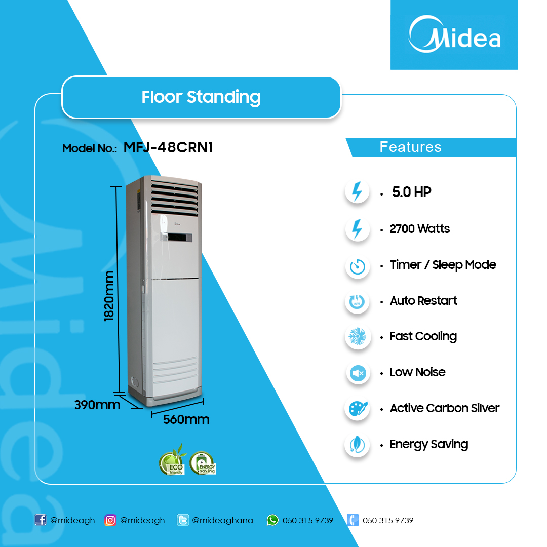 Midea 5 0hp Floor Standing Air Conditioner Mfj 48crn1 Electroland