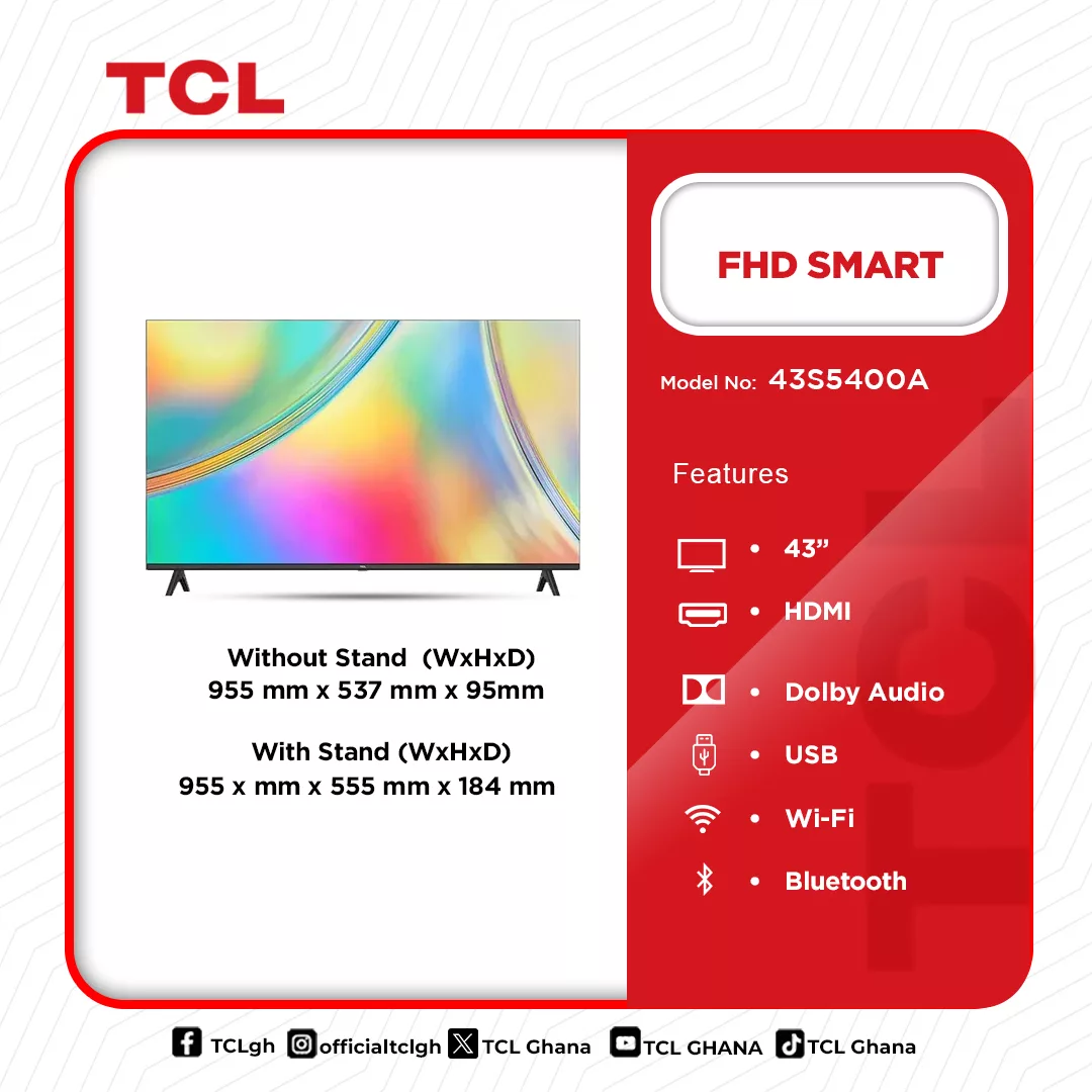 SMART TV TCL 43S5400A 43  FHD (1920X1080) LED HDR 10 ANDROID