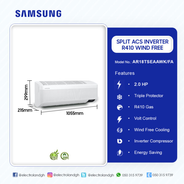 Samsung 2.0Hp Split Ac Inverter R410 Wind Free (Smart) - Image 14