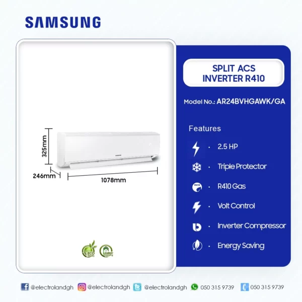 Samsung 2.5Hp Split Ac Inverter R410 - Image 2