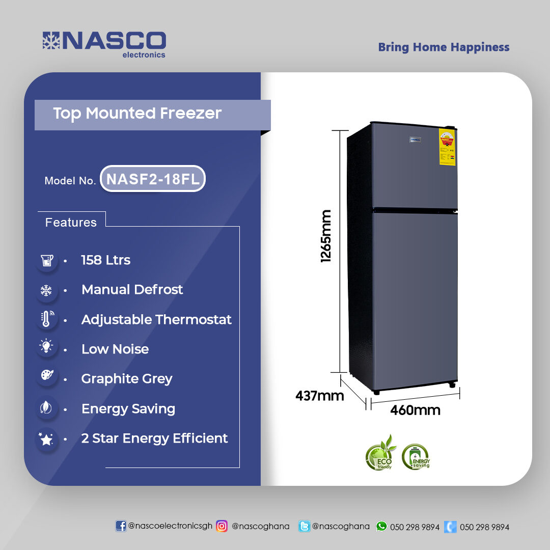 Nasco 158Ltrs Top Mounted Refrigerator - Image 2