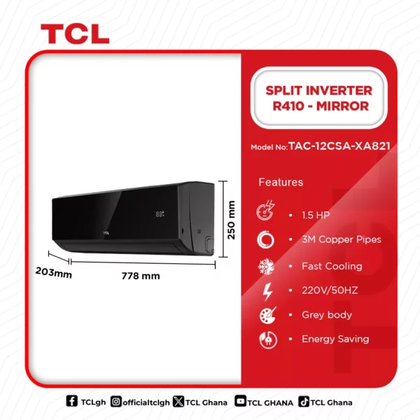 TCL Split Inverter R410 1.5Hp - Image 2