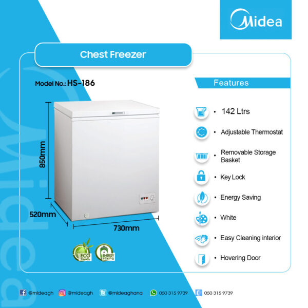 Midea 142Ltr Chest Freezer - Image 2