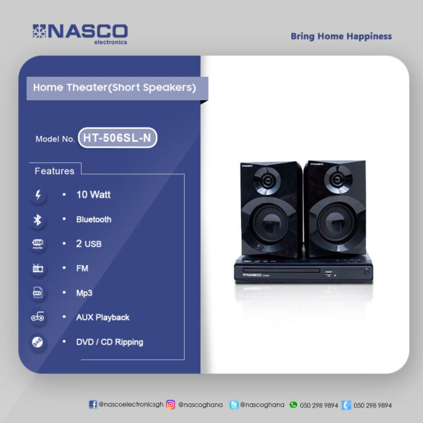 Nasco 10Watt Short Speakers Home Theater - Image 2