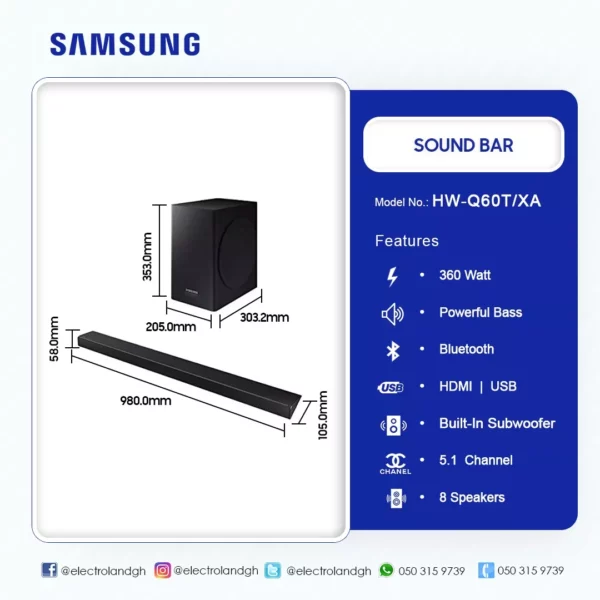 Samsung 360Watt Sound Bar - Image 2