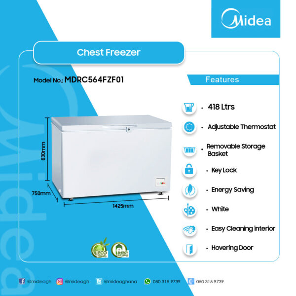 Midea 418Ltrs Chest Freezer - Image 2