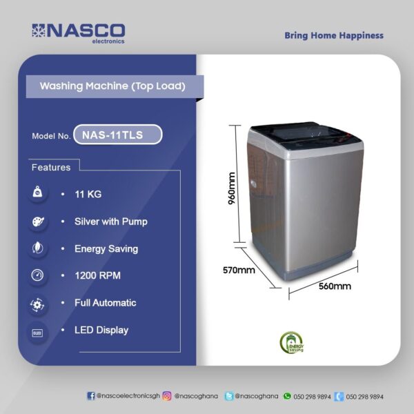 Nasco 11Kg Top Load Washing Machine - Image 2