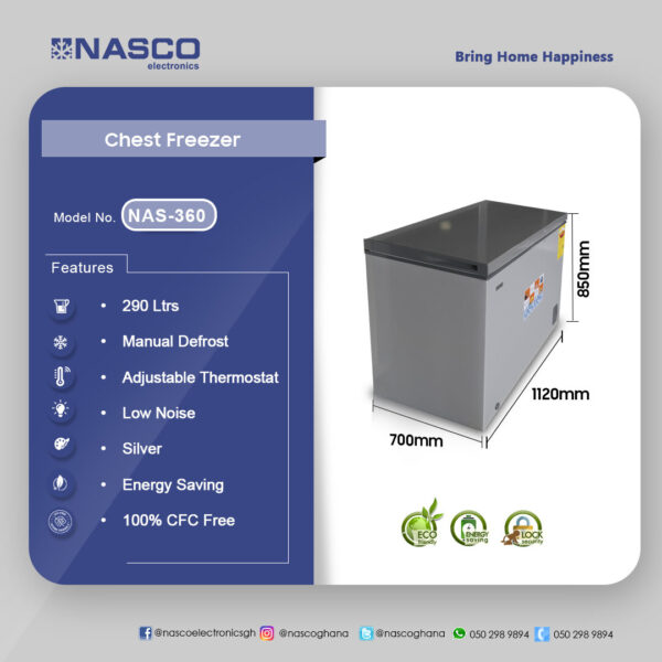 Nasco 290Ltrs Chest Freezer - Image 2