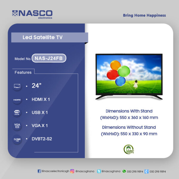 NASCO 24" LED FHD Digital Satellite Television - Image 2