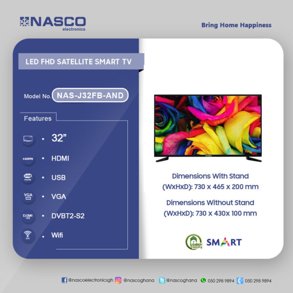 Nasco 32" LED Satellite Smart Television - Image 2