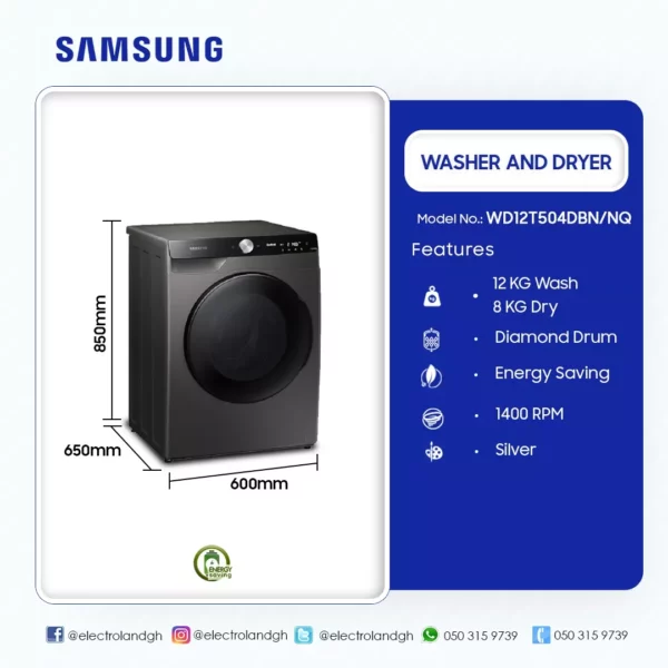 Samsung 12KG Wash And 8KG Dryer Washing Machine - Image 2