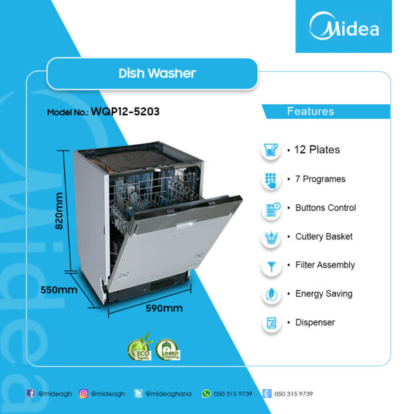 Midea 12 Plates Dishwasher - Image 2