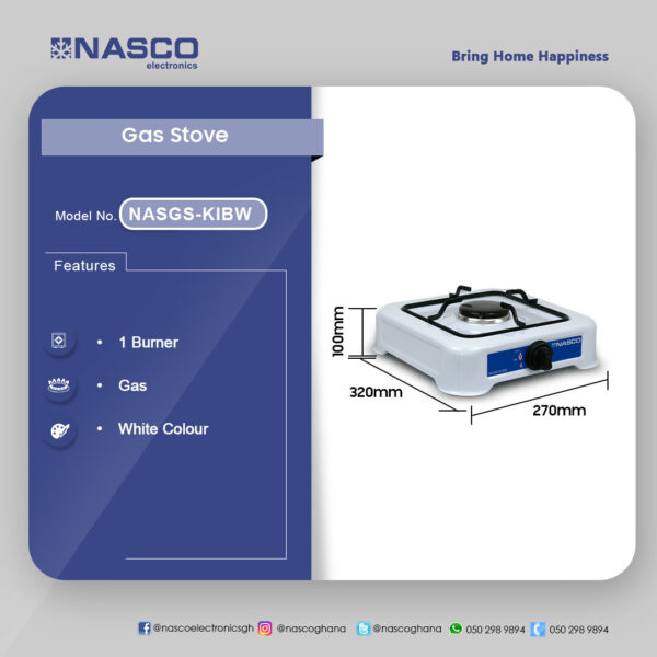 Nasco 1 Burner Gas Sstove Black Cap - Image 2