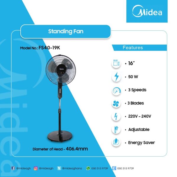Midea 16 Standing Fan - Image 2