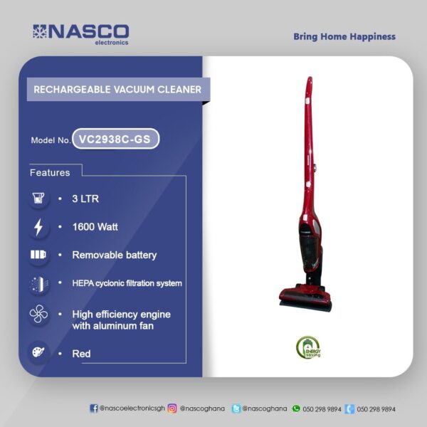 Nasco 1600Watt Rechargeable Vacuum Cleaner - Image 2