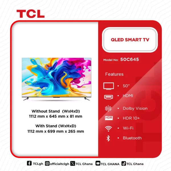 TCL QLED 4K Smart Android Tv 50'' - Image 2