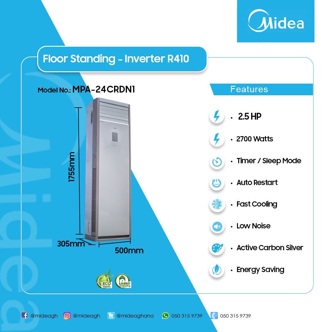 Midea 2.5Hp Floor Standing Inverter R410 - Image 2