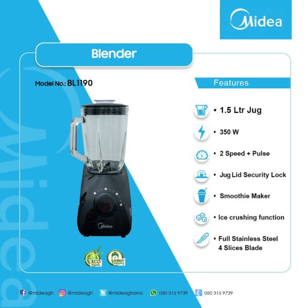 Midea 1.5 Ltr 350 Watts Blender - Image 2