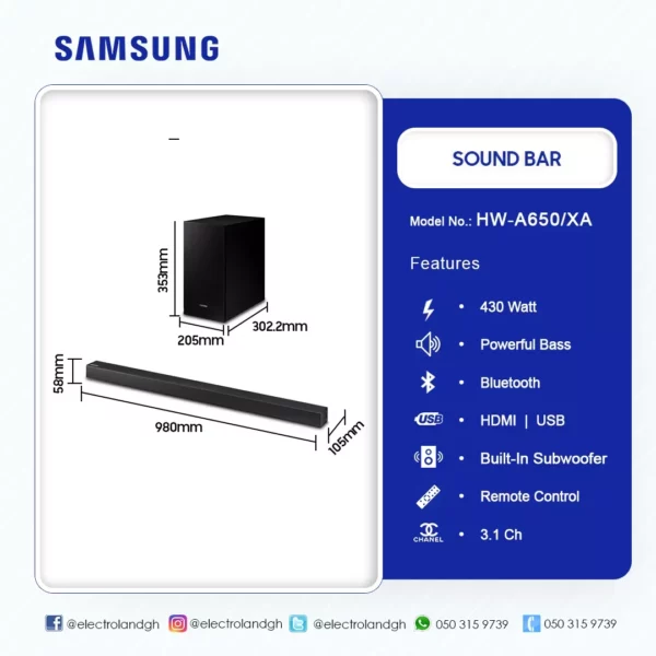 Samsung 430Watt Sound Bar - Image 2