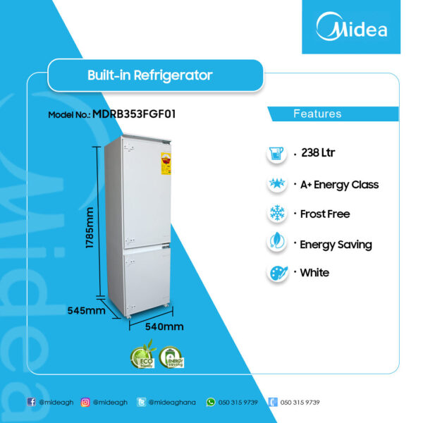 Midea Built In Frdige 238Ltrs - Image 2