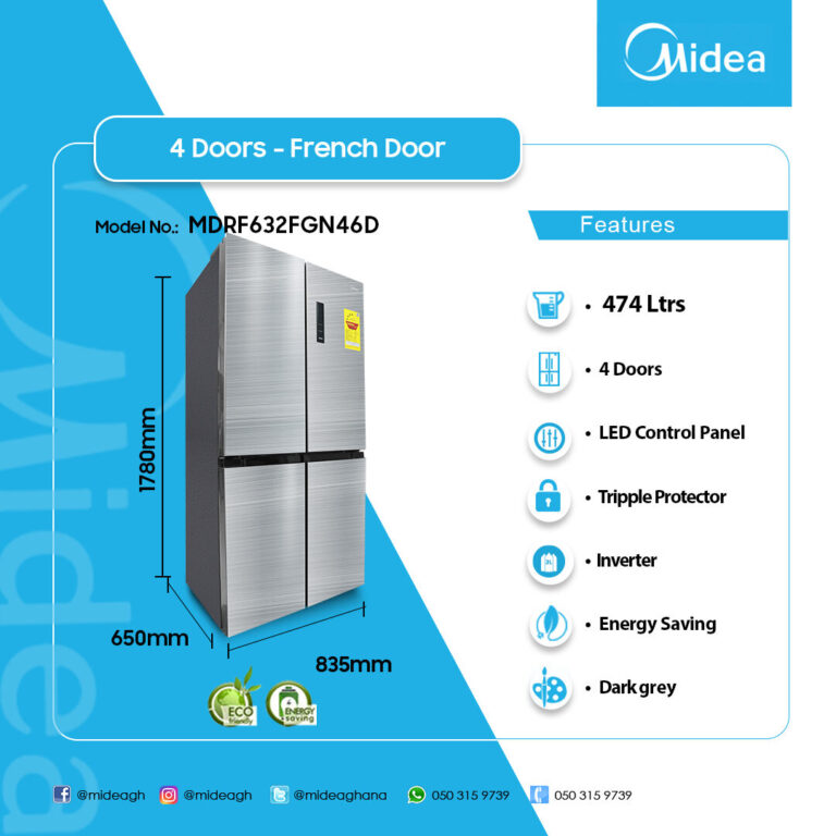Midea 474 Ltrs 4 Doors French Door