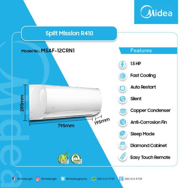 Midea 1.5Hp R410 Split Air Conditioner - Image 2