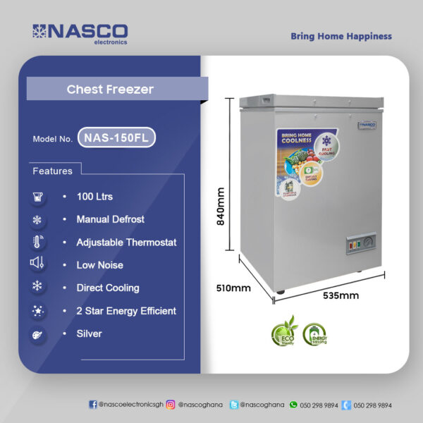 Nasco 100Ltrs Chest Freezer - Image 2