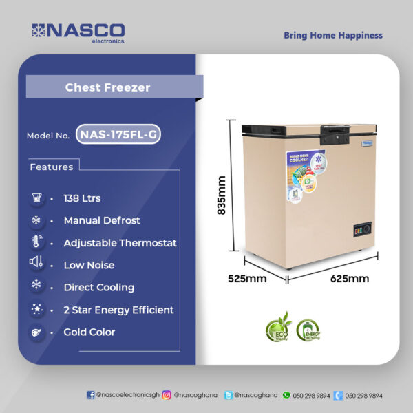 Nasco 138Ltrs Chest Freezer - Image 2