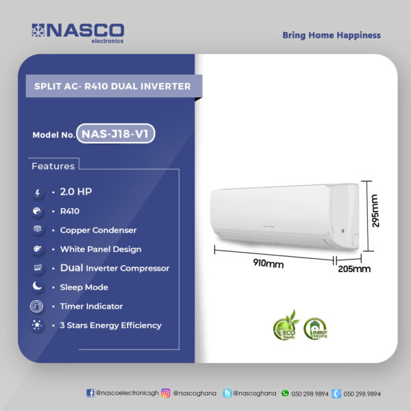 Nasco 2.0HP Split Dual Inverter R410 Air Condition - Image 2