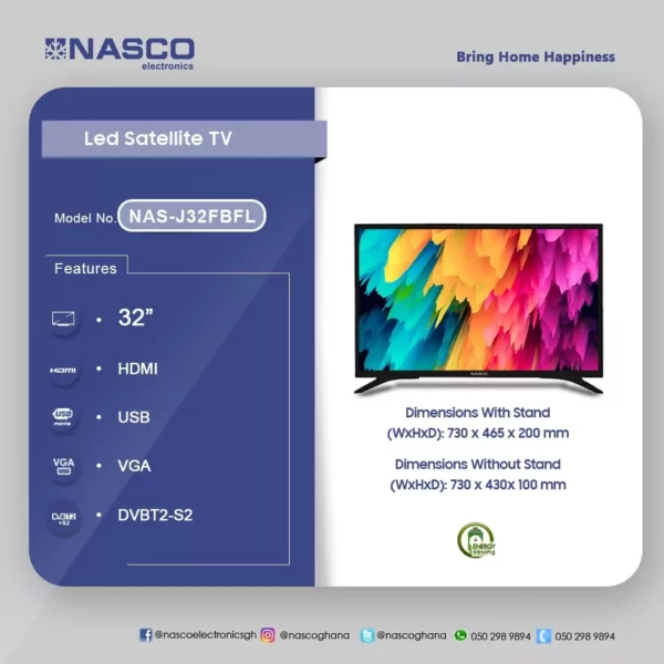 Nasco 32 LED Digital Satellite Tv - Image 2