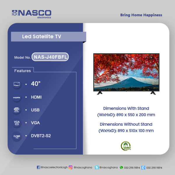 Nasco 40″ Led Digital Satellite Television - Image 2