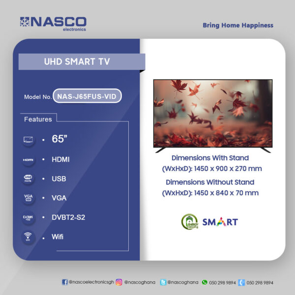 Nasco 65″ UHD Smart Flat Tv - Image 2