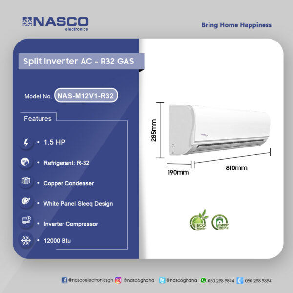 Nasco 1.5Hp Gas Split Inverter Air Conditioner - Image 2