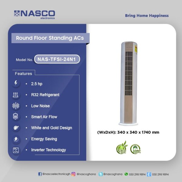 Nasco 2.5Hp Round Floor Standing Air Conditioner - Image 2