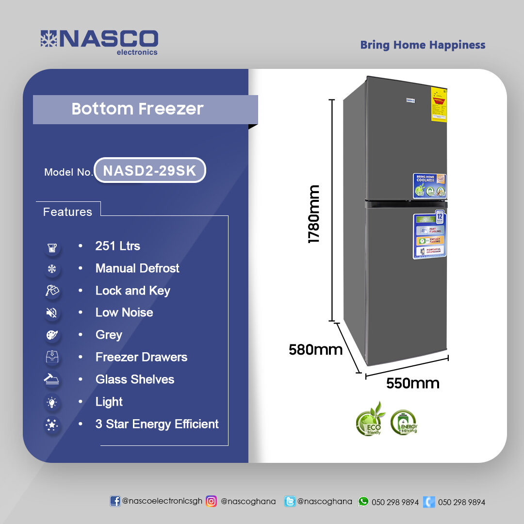 Nasco 251Ltrs Bottom Freezer - Image 2