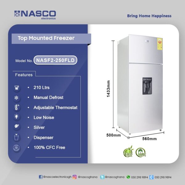 Nasco 210Ltr Top Mounted Freezer - Image 2