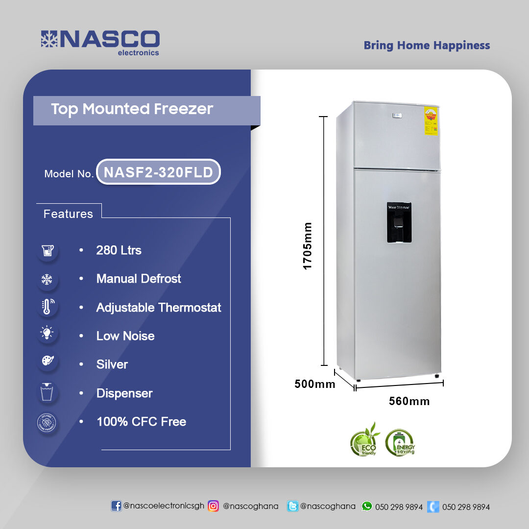 Nasco 280Ltrs Top Mounted Freezer - Image 2