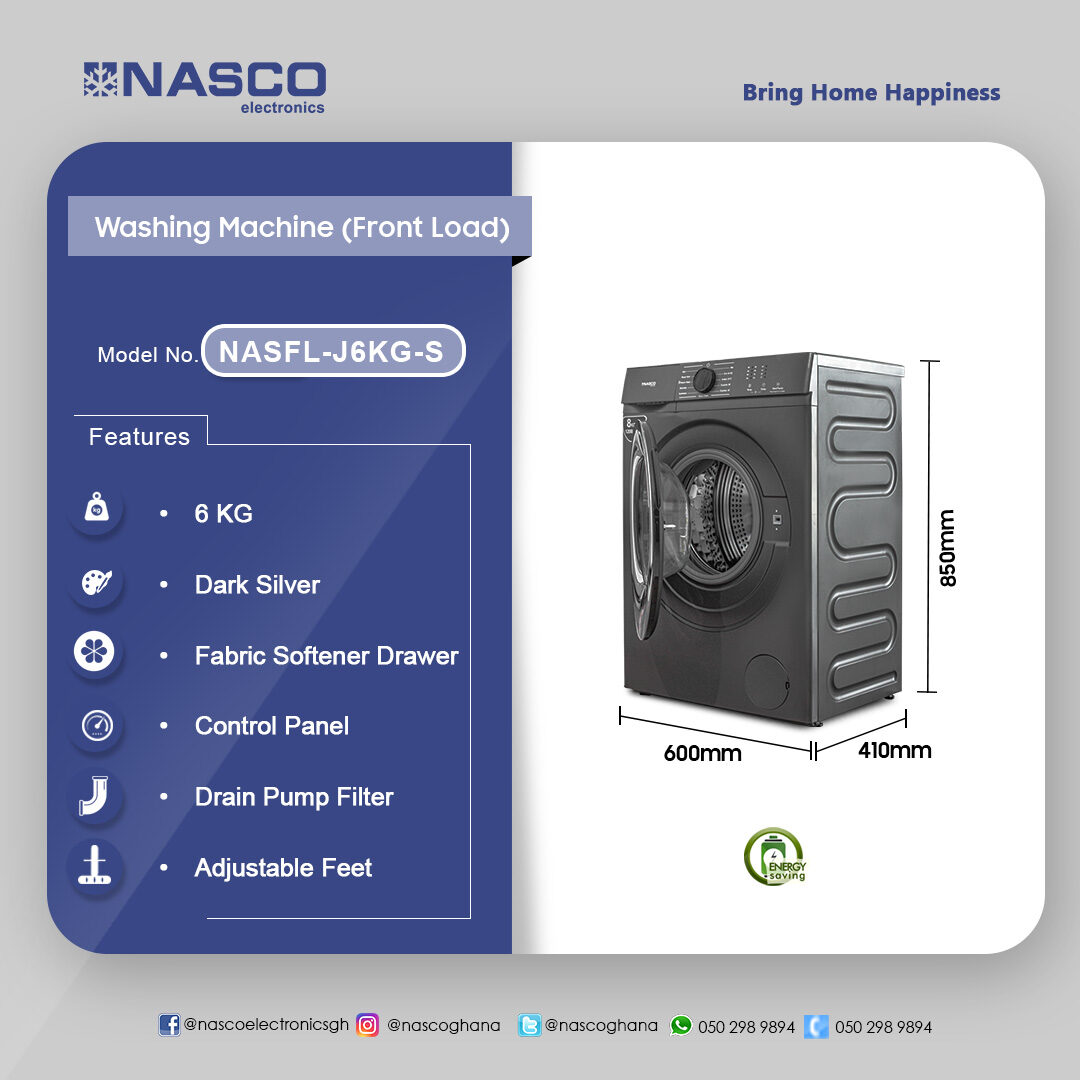 Nasco 6Kg Front Load Wahing Machine - Image 2