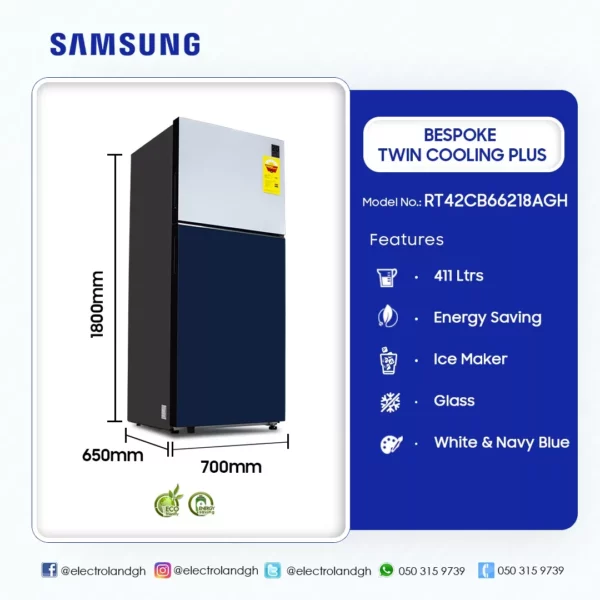 Samsung 411L Bespoke Twin Cooling Plus Refrigerator - Image 2