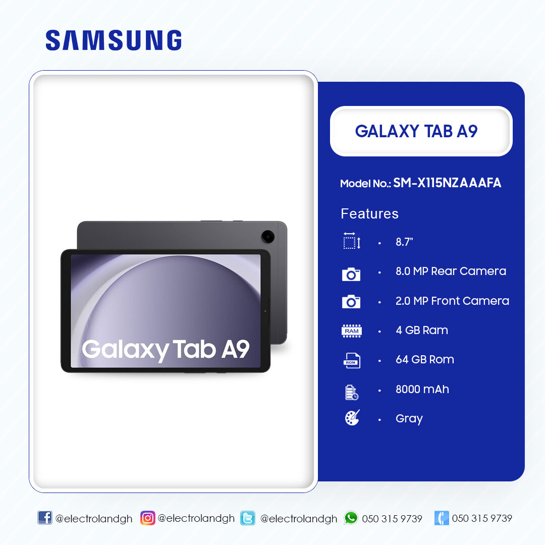 新品未開封　Samsung Galaxy Tab A9 グレー Samsung Galaxy Tab A9 8.7 Inch 4G Graphite 64GB + 4GB Single
