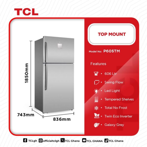 TCL Top Mount 606 Ltrs - Image 2