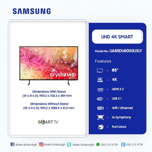 Samsung UHD Smart 4K 85 Inch Television - Image 2