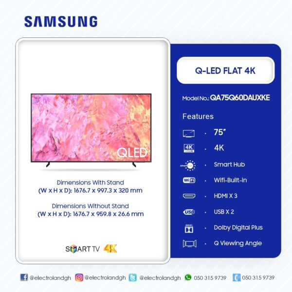 Samsung 75″ Q LED Flat 4K Tv - Image 2