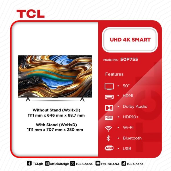Tcl 50" 4K UHD Smart Android Television - Image 2