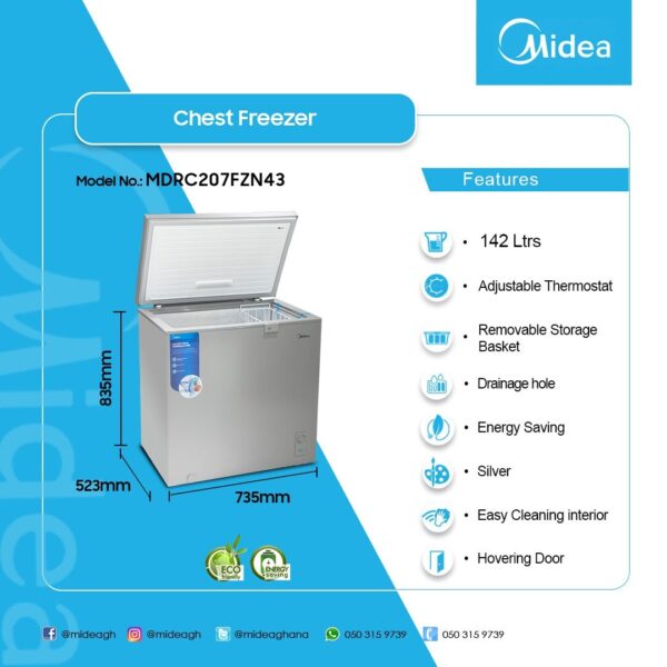 Midea 142Ltrs Chest Freezer - Image 2